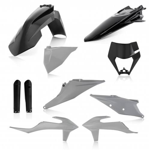 KIT PLÁSTICOS COMPLETO ACERBIS KTM EXC / EXC-F 2020 - 2021 - PRETO / CINZA
